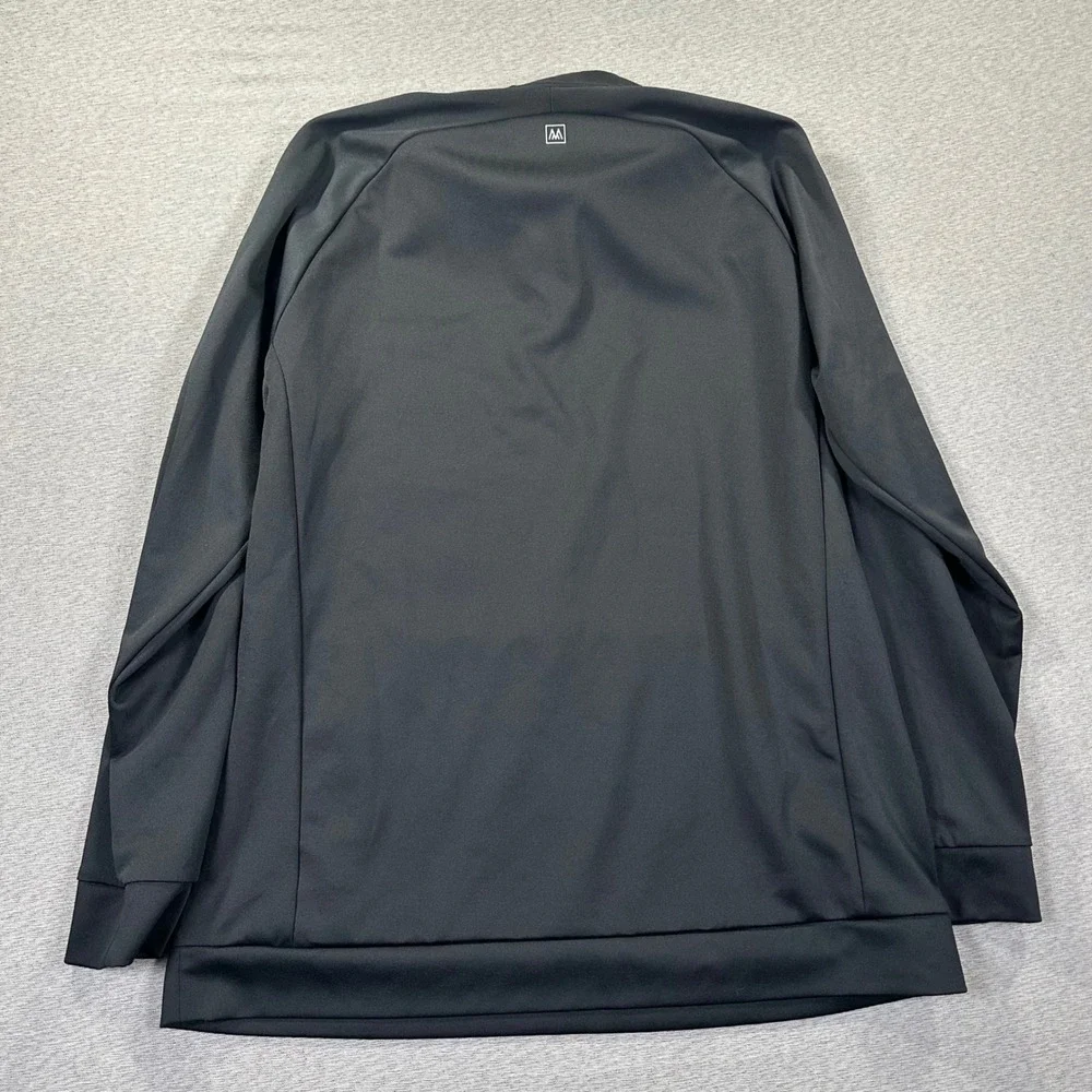 Mizzen + Main 1/4 Zip Mens M Black Versa Trim Long Sleeve Pockets Golf